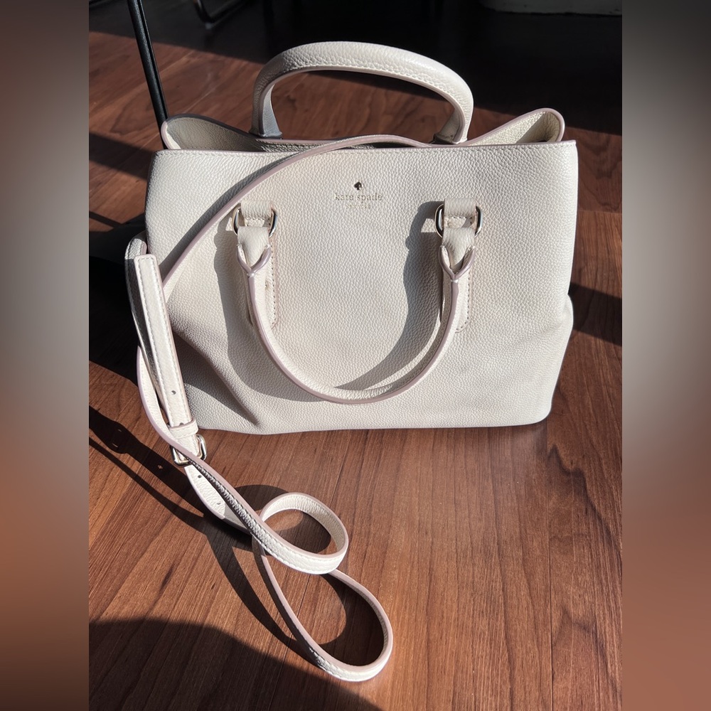 kate spade Cream Leather Satchel with Strap